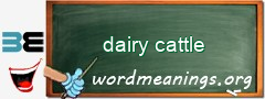 WordMeaning blackboard for dairy cattle